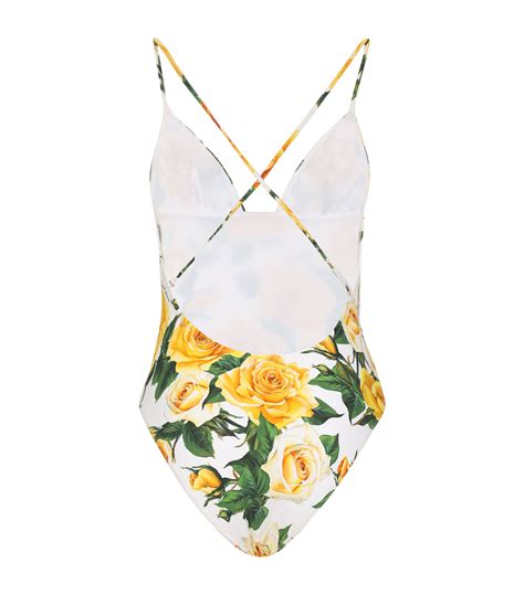 dolce gabbana rose print swimsuit